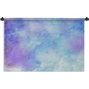 Wandkleed Waterverf Abstract - Abstract werk gemaakt van waterverf met paarse en blauwe vlekken Wandkleed katoen 120x80 cm - Wandtapijt met foto