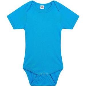 Basic rompertje lichtblauw voor babys - katoen - 240 grams - basic lichtblauwe baby rompers / kleding 92