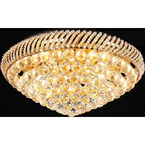 LumiLamp Plafondlamp Kristal Ø 60x25 cm Transparant Ijzer Rond Plafonniere