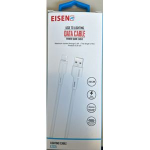 Eisenz USB kabel - Lightning kabel Powerbank kabel wit 30 cm