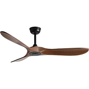 Bovista Plafondventilator - Met Verlichting - Plafond Ventilator - Met Lamp - Plafonniere Met Ventilator - Donker Hout - 90cm