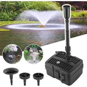 4-in-1 Vijverpomp met UV-Filter en Fonteinfunctie voor Tuin en Beekloop