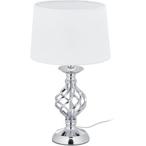 Relaxdays Touch lamp modern - tafellamp dimbaar - nachtlamp - E14 fitting - schemerlamp - zilver