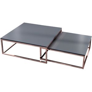 Salontafel ELEMENTS 65-75cm set van 2 antraciet koper - 37733