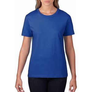 Basic ronde hals t-shirt blauw voor dames - Casual shirts - Dameskleding t-shirt blauw XL (42/54)