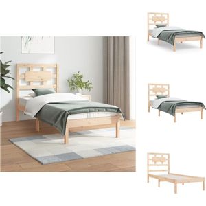 vidaXL Houten Bedframe - Massief Grenenhout - 205.5 x 105.5 x 31 cm - Geschikt voor Matras 100 x 200 cm - Montage vereist - vidaXL - Bed