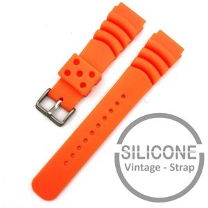 22mm Rubber Siliconen horlogeband Oranje passend op oa Seiko Citizen 22 mm Bandaanzet armband Bandje - Horlogebandje horlogeband