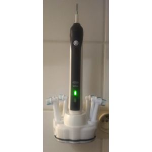 Tandenborstelhouder, Stopcontact Adapter voor Oral-B laadstation type 3757 en opberger voor 6 opzetborstels
