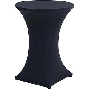Spandex Cocktailtafelhoes - Rond Hoog Model - Zwart - Diameter 80 cm