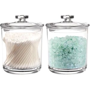 Qtips 450ML Houder Met Deksels - Apothecary Jar Containers - Badkamer Opslag Organizer