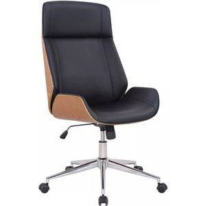 In And OutdoorMatch Premium bureaustoel Flo - Zwart imitatieleer - Hoogte verstelbaar 44 - 52 cm - Ergonomisch - Luxe