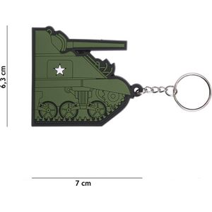 Sleutelhanger PVC - Voorkant van Sherman Tank