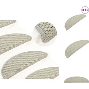 vidaXL Trapmatten - Grijs - 56 x 17 x 3 cm - Sisal-stijl - 15 stuks - Trapmat