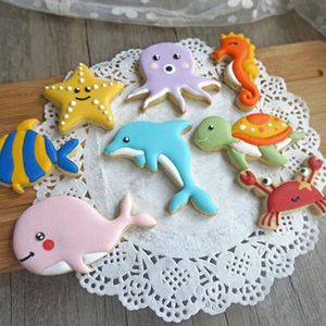Uitsteekvormen set 8 stuks Zeedieren - koekvormen - bakvorm - koekjes vormpjes - uitsteekvormpjes - bakvormpjes - fondant - uitstekers set - trakteren