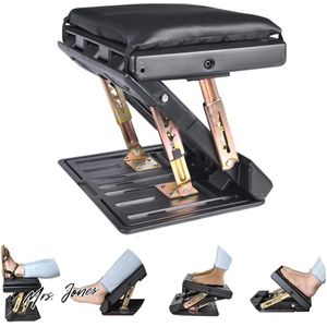 Mrs. Jones Premium Collection Voetensteun onder Bureau - Verstelbaar - Ergonomisch - Massage - Kantoor - Thuis - Zwart