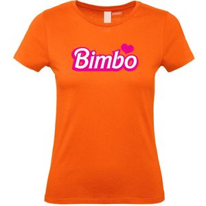 Dames t-shirt Bimbo | Carnavalskleding heren dames | Carnaval Kostuum | Foute Party | Oranje Dames | maat S