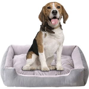 Hondenbed, middelgrote honden, antislip, wasbaar, orthopedisch hondenbed, hondenbed, verhoogde randen, ergonomische hondenbank met omkeerbaar kussen voor kleine tot middelgrote honden, 90 x70