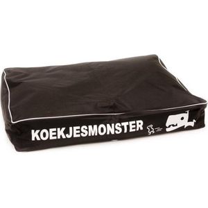 Comfort Kussen Hondenkussen Oxfort nylon koekjesmonster 100 x 75 x 18 cm - Zwart