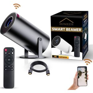 Homezie Beamer | Nieuw design | Donkergrijs | WiFi, HDMI, Bluetooth | 4K support | Android 11 | Projector