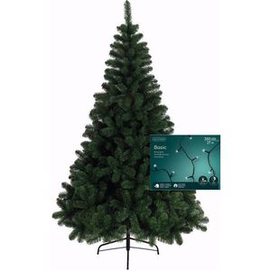 Kerstboom H240 cm - met kerstverlichting - helder wit - 36 m - 480 leds