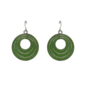 Behave Oorbellen - oorhangers - rondje - groen - dames - 3.5cm