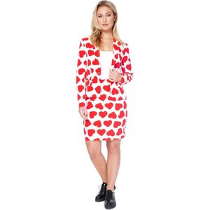 OppoSuits Queen of Hearts - Vrouwen Kostuum - Rood - Feest - Maat 34