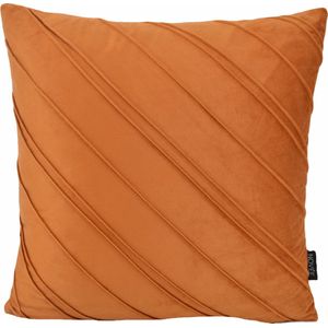 Velvet Stripe Terracotta Kussenhoes | Velvet / Polyester | 45 x 45 cm