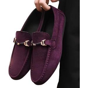 Nivard Loafers Heren - Met Hak - Herenschoenen - Instappers - Paars - Maat 43.5