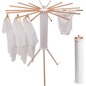wasrek - droogrek - wasrek inklapbaar - droogrek inklapbaar - droogtoren - mooi design - makkelijk op te bergen - wit / hout