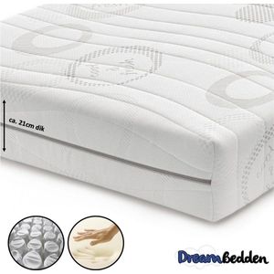 Matras 120x190 - Nasa Traagschuim - Pocketvering 9-zones - Cool & Fresh -  ca. 21cm dik