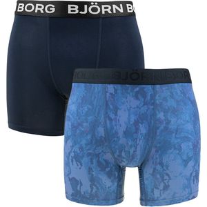 Björn Borg Performance Lange short - 2 Pack MP002 Blue - maat L (L) - Heren Volwassenen - Polyester- 10002358-MP002-L