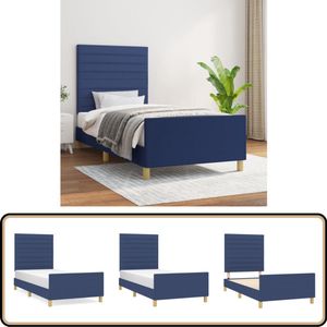 vidaXL Bedframe 80x200 cm - Blauw, Stijlvol & Comfortabel Bed Frame - Houten Bed - Bed Met Hoofdeinde - Larikshout Bed - Blauw Bed
