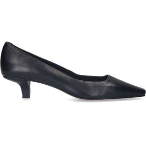 Manfield - Dames - Zwarte leren pumps - Maat 39