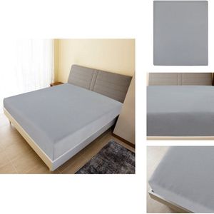 vidaXL Hoeslaken - Dekbedovertrek - Laken - Beddengoed - Hoeslaken jersey 100x200 cm katoen grijs