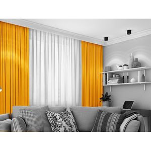 Home of Curtains - LEMONI - Dikke Gordijn - Met Plooiband - Luxe, Verduisterend en Isolerend - 300x260 cm - Oker Geel - 1 Stuk