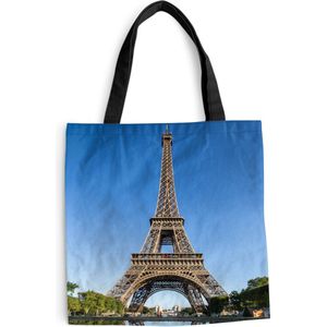 Schoudertas - Strandtas - Shopper Originele foto van de Eiffeltoren in Parijs - 45x45 cm - Katoenen tas
