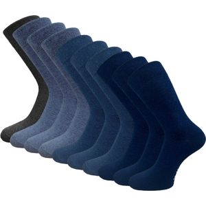 10 paar Basic Sokken - VANSENZO® - Blue-Pack - Maat 35-38