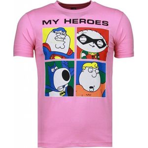 Super Family - T-shirt - Roze