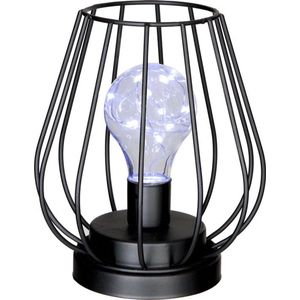 Atmosphera Art Deco tafellamp - zwart ijzerdraad model - incl. ledlamp