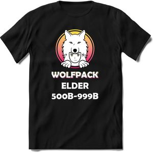 Wolfpack Elder 500-999B T-Shirt | Saitama Inu Wolfpack Crypto Ethereum kleding Kado Heren / Dames | Perfect Cryptocurrency Munt Cadeau Shirt Maat XL