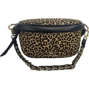 Leopard Waistpack Sling Fanny Pack Tas Met Voorvak Met Rits Aan De Voorkant En Gouden Hardware