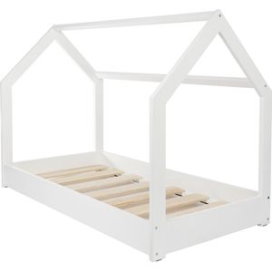 Huisbed - 90x200 cm - kinderbed - wit