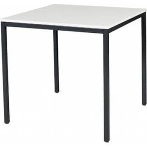 Bureautafel - Domino Basic 80x80 wit - zwart frame