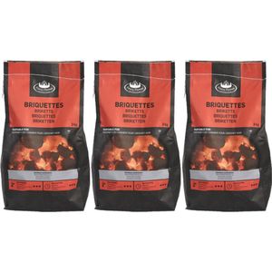3x zakken houtskool briketten - 3 kilo - BBQ
