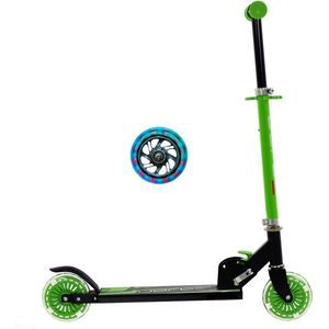 Sajan - Kinderstep - Step - Step met LED Wielen - Aluminium - Groen - Autoped - Scooter