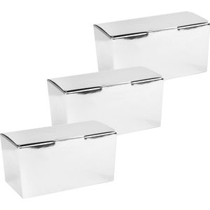 Santex cadeaudoosje/bonbondoosje - 12 x 6 cm - Bruiloft bedankje - 100x stuks - zilver - 250 gram