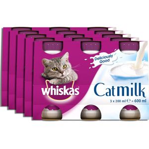 Whiskas Kattenmelk - Kattensnoepjes - 15 flesjes x 200 ml