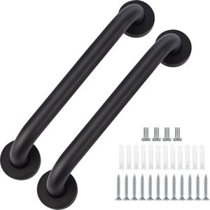 Badkamer Grijp Bar, 2 Pack 30 cm Antislip Badkamer Veiligheid Grijp Bar 201 Roestvrij Staal Olie Gewreven Zwart Hand Spoorwegen, Verborgen Schroef Muur Ingemonteerd