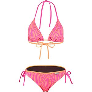 BECO zebra vibes triangelbikini - C-cup - roze/oranje - maat 38