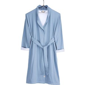 Soft Jersey Robe badjas S/M blauw/wit